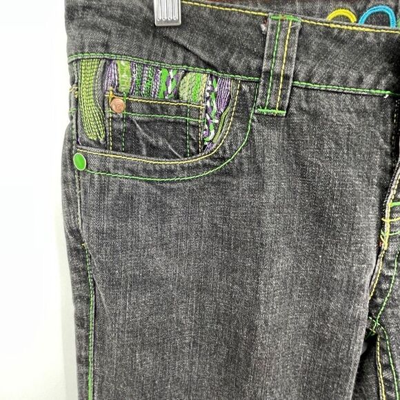 Coogi Dark Blue Australia Embroidered Boot Cut Denim Jeans Size 33.5 - Picture 4 of 12